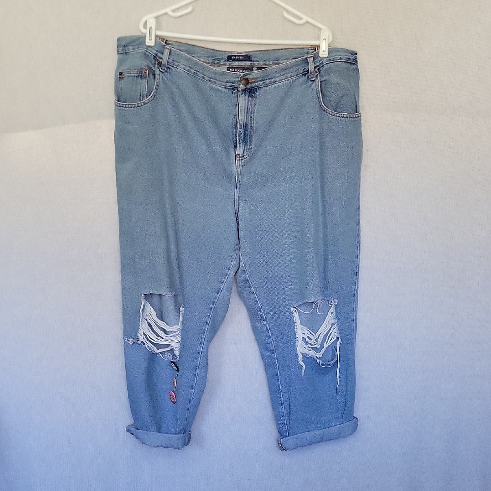 Casual Blue Distressed Jeans